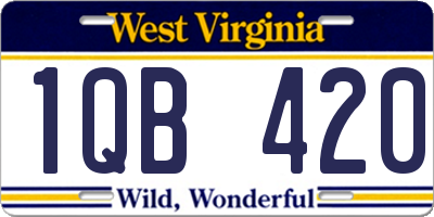 WV license plate 1QB420