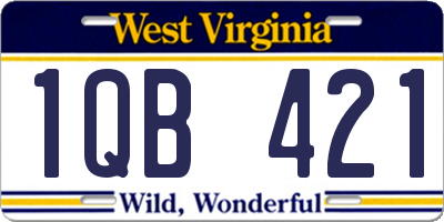 WV license plate 1QB421