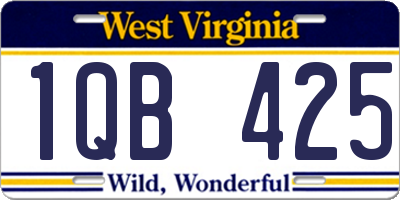 WV license plate 1QB425