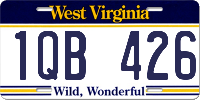 WV license plate 1QB426