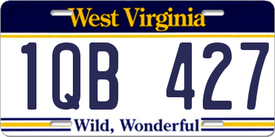 WV license plate 1QB427
