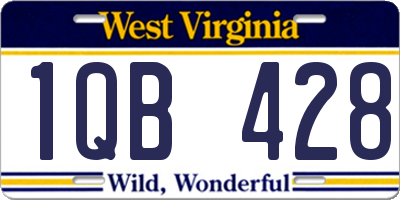 WV license plate 1QB428