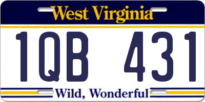 WV license plate 1QB431