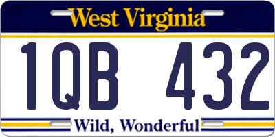 WV license plate 1QB432