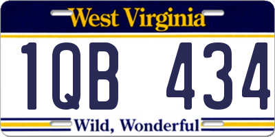 WV license plate 1QB434