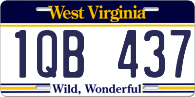 WV license plate 1QB437