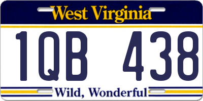 WV license plate 1QB438