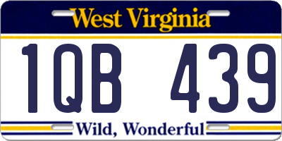 WV license plate 1QB439