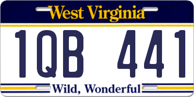 WV license plate 1QB441