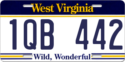 WV license plate 1QB442