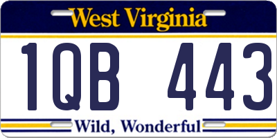 WV license plate 1QB443