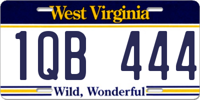 WV license plate 1QB444
