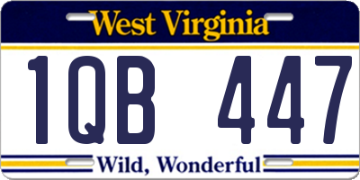 WV license plate 1QB447