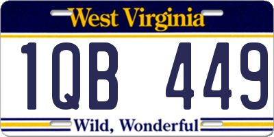 WV license plate 1QB449