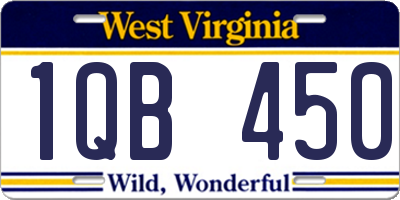 WV license plate 1QB450