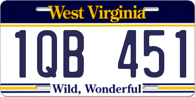WV license plate 1QB451