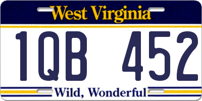 WV license plate 1QB452