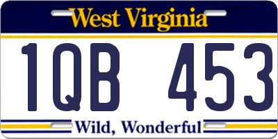 WV license plate 1QB453