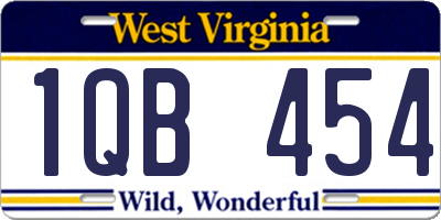 WV license plate 1QB454