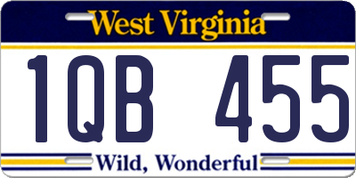 WV license plate 1QB455