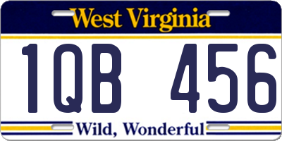 WV license plate 1QB456