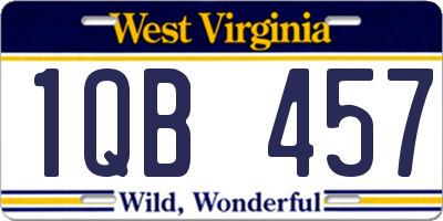 WV license plate 1QB457