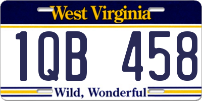 WV license plate 1QB458