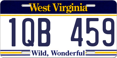 WV license plate 1QB459