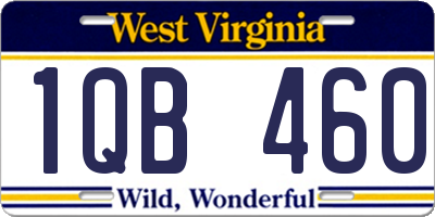 WV license plate 1QB460
