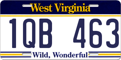 WV license plate 1QB463