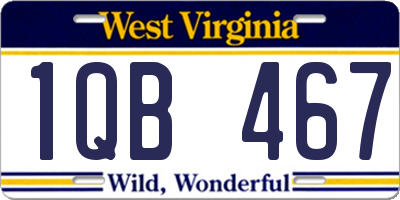 WV license plate 1QB467