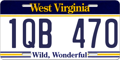WV license plate 1QB470
