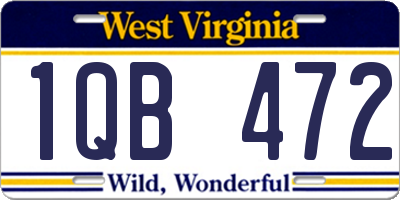 WV license plate 1QB472