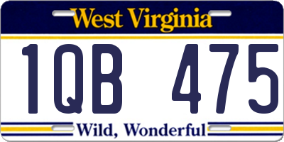 WV license plate 1QB475
