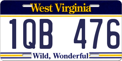 WV license plate 1QB476