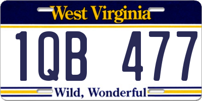 WV license plate 1QB477