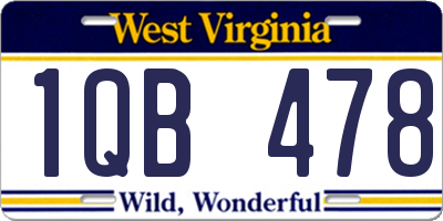 WV license plate 1QB478