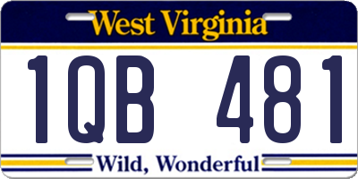 WV license plate 1QB481