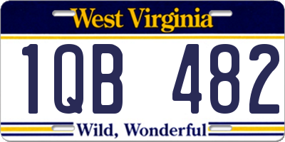 WV license plate 1QB482