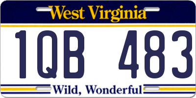 WV license plate 1QB483