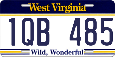 WV license plate 1QB485