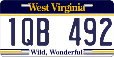 WV license plate 1QB492