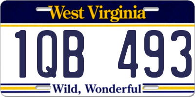 WV license plate 1QB493