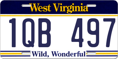 WV license plate 1QB497