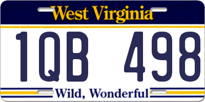 WV license plate 1QB498