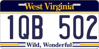 WV license plate 1QB502