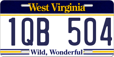 WV license plate 1QB504