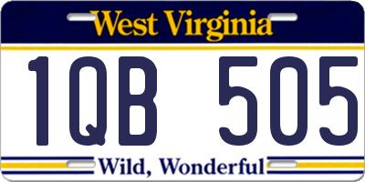 WV license plate 1QB505