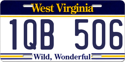 WV license plate 1QB506