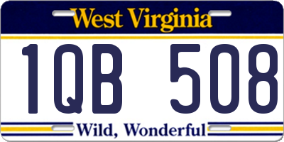 WV license plate 1QB508